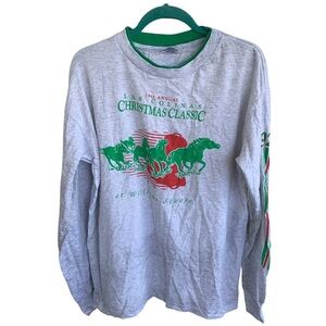 Vintage 1992 Las Colinas Christmas Classic Williams Square Tee Shirt Horses L